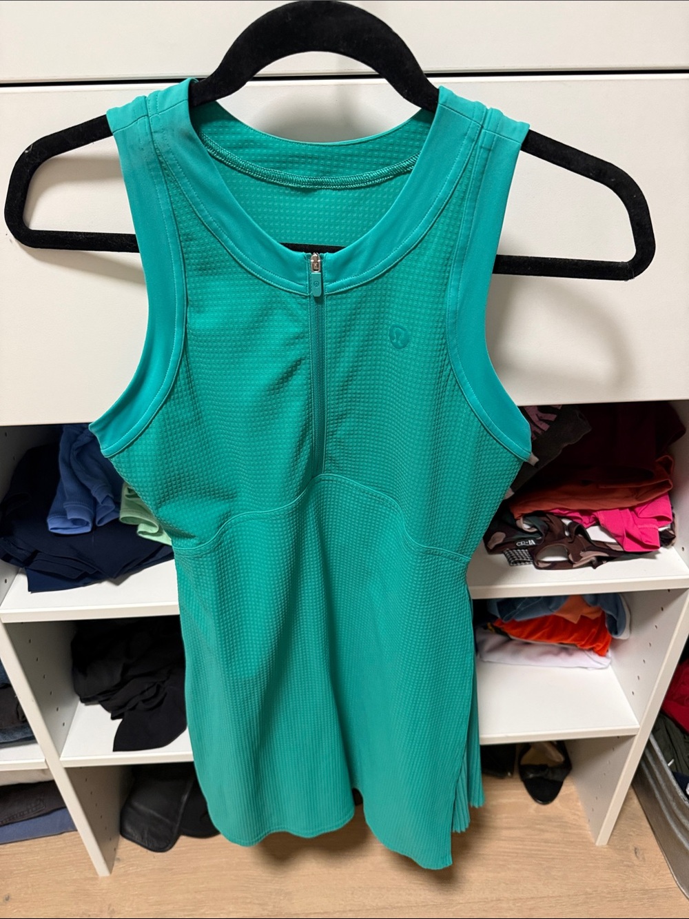 lululemon athletica Turquoise Zip-Front Athletic Mini Dress